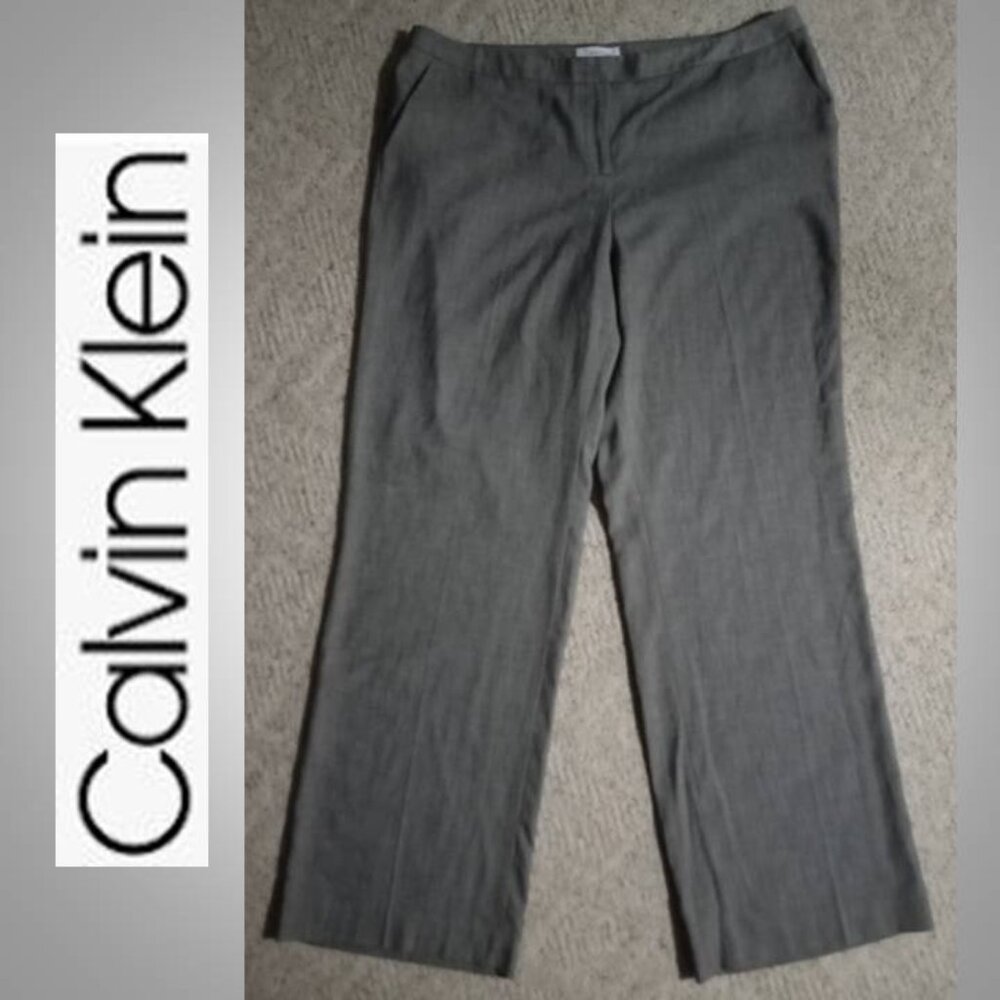 Calvin Klein women's grey trouser pants size 16